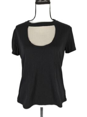 Women's Sub Urban Riot Cutout Neck T-Shirt, Black, XS